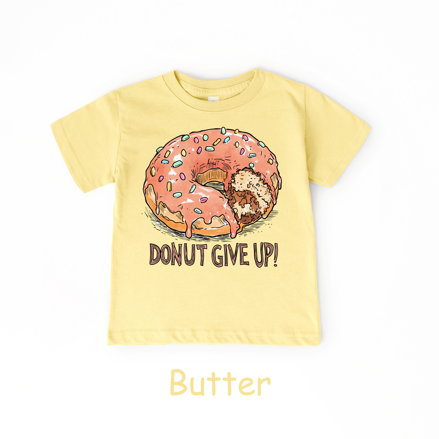 Donut Give Up! Kids T-Shirt – Fun Food Pun Tee