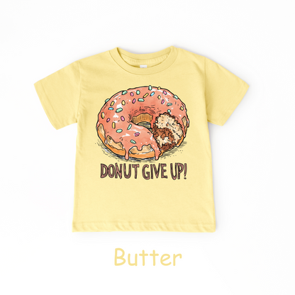 Donut Give Up! Kids T-Shirt – Fun Food Pun Tee