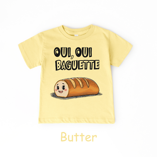 Oui Oui Baguette Kids T-Shirt – Cute French Bread Tee
