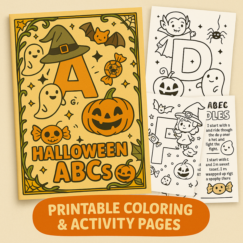 Halloween Alphabet Adventure | Kids Printable ABC Activity Book