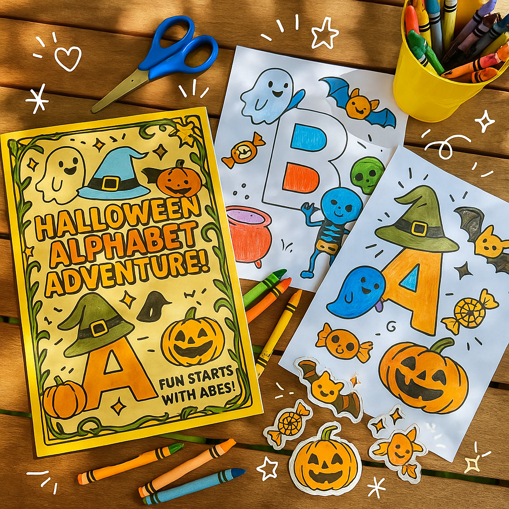 Halloween Alphabet Adventure | Kids Printable ABC Activity Book