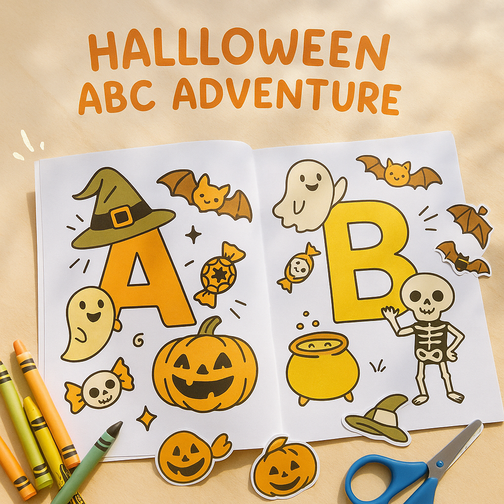 Halloween Alphabet Adventure | Kids Printable ABC Activity Book