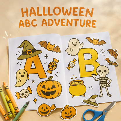 Halloween Alphabet Adventure | Kids Printable ABC Activity Book