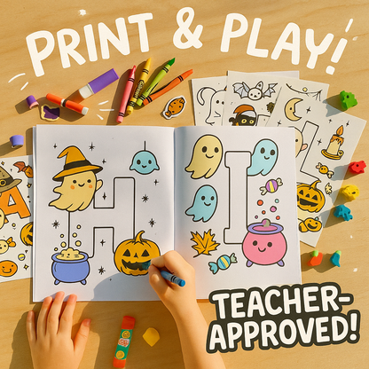 Halloween Alphabet Adventure | Kids Printable ABC Activity Book