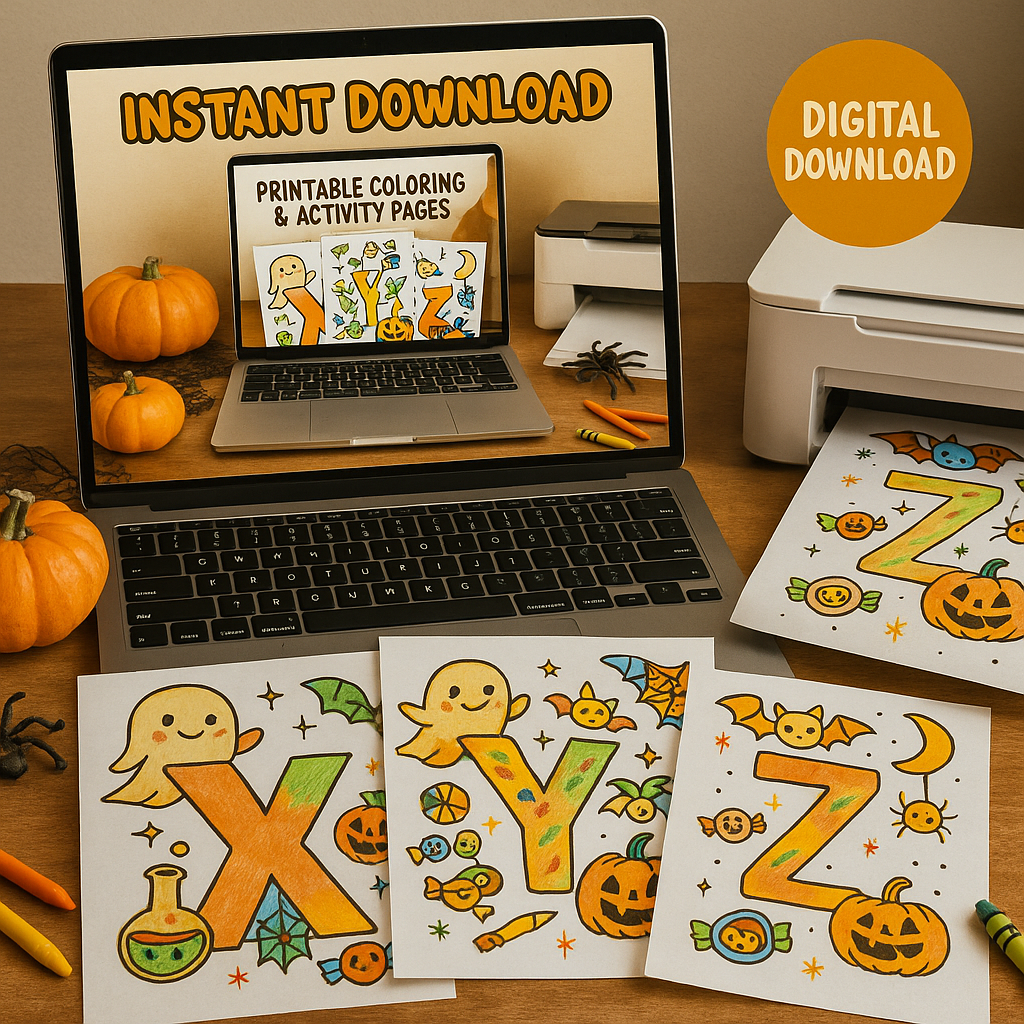 Halloween Alphabet Adventure | Kids Printable ABC Activity Book