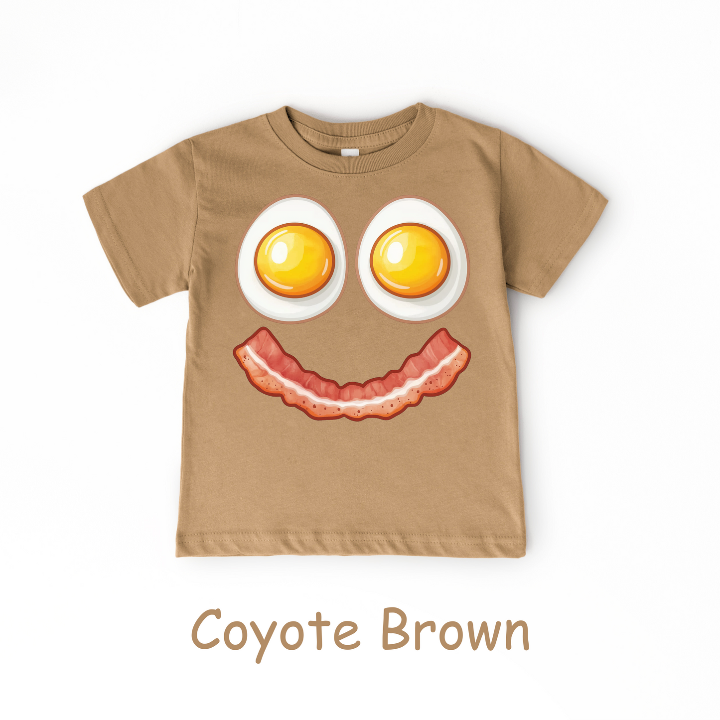 Smiley Breakfast Face Kids T-Shirt – Eggs & Bacon Design
