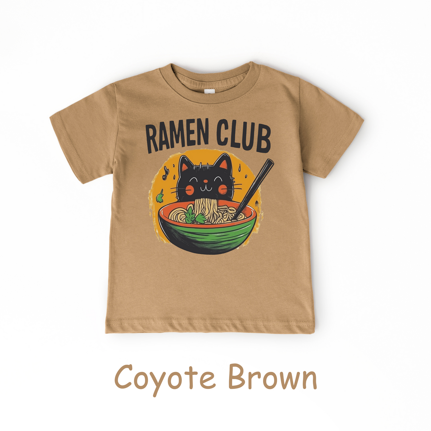 Ramen Club Kids T-Shirt – Slurping Cat in Noodle Bowl Tee