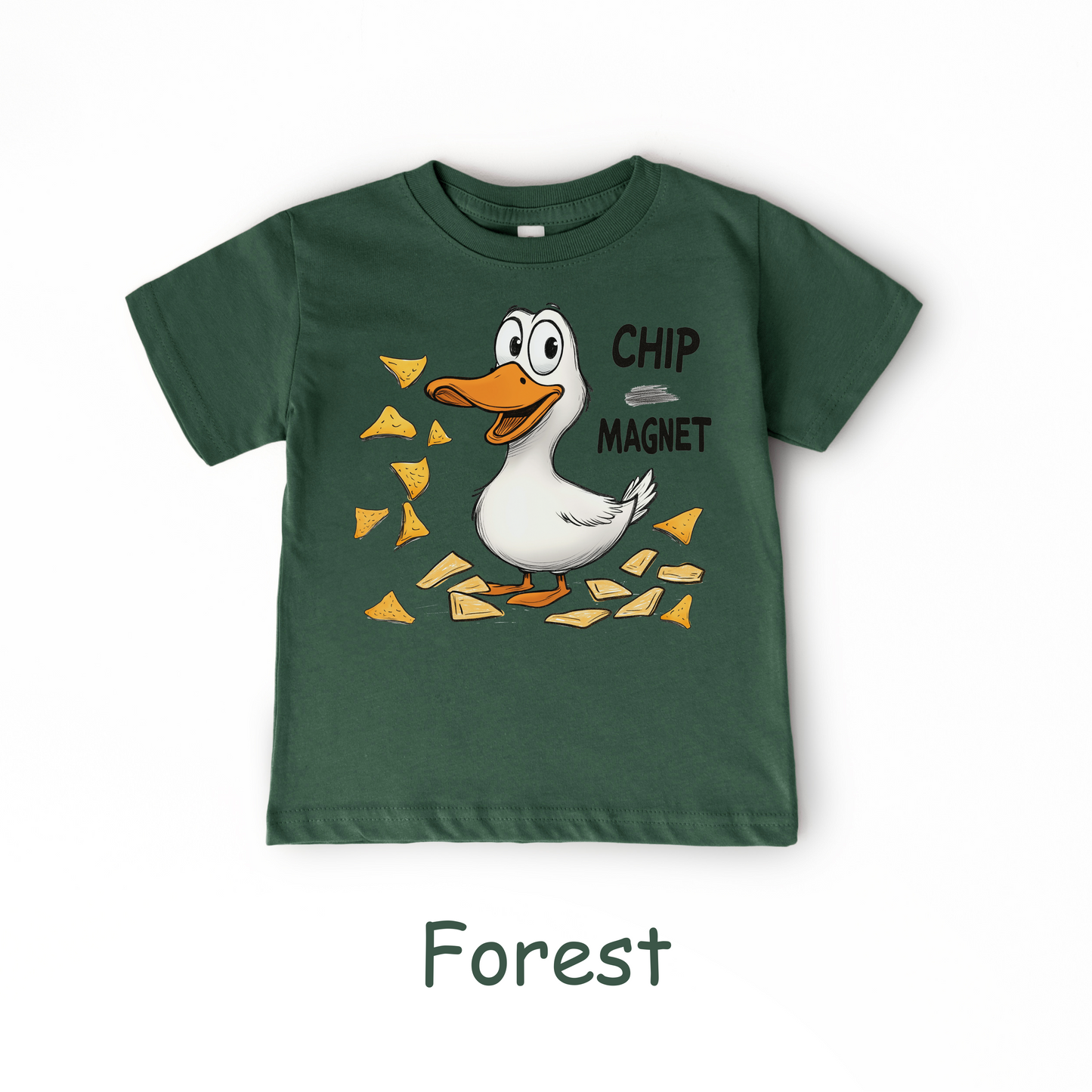 Chip Magnet Duck Toddler Tee – Funny Snack-Lover Shirt for Kids