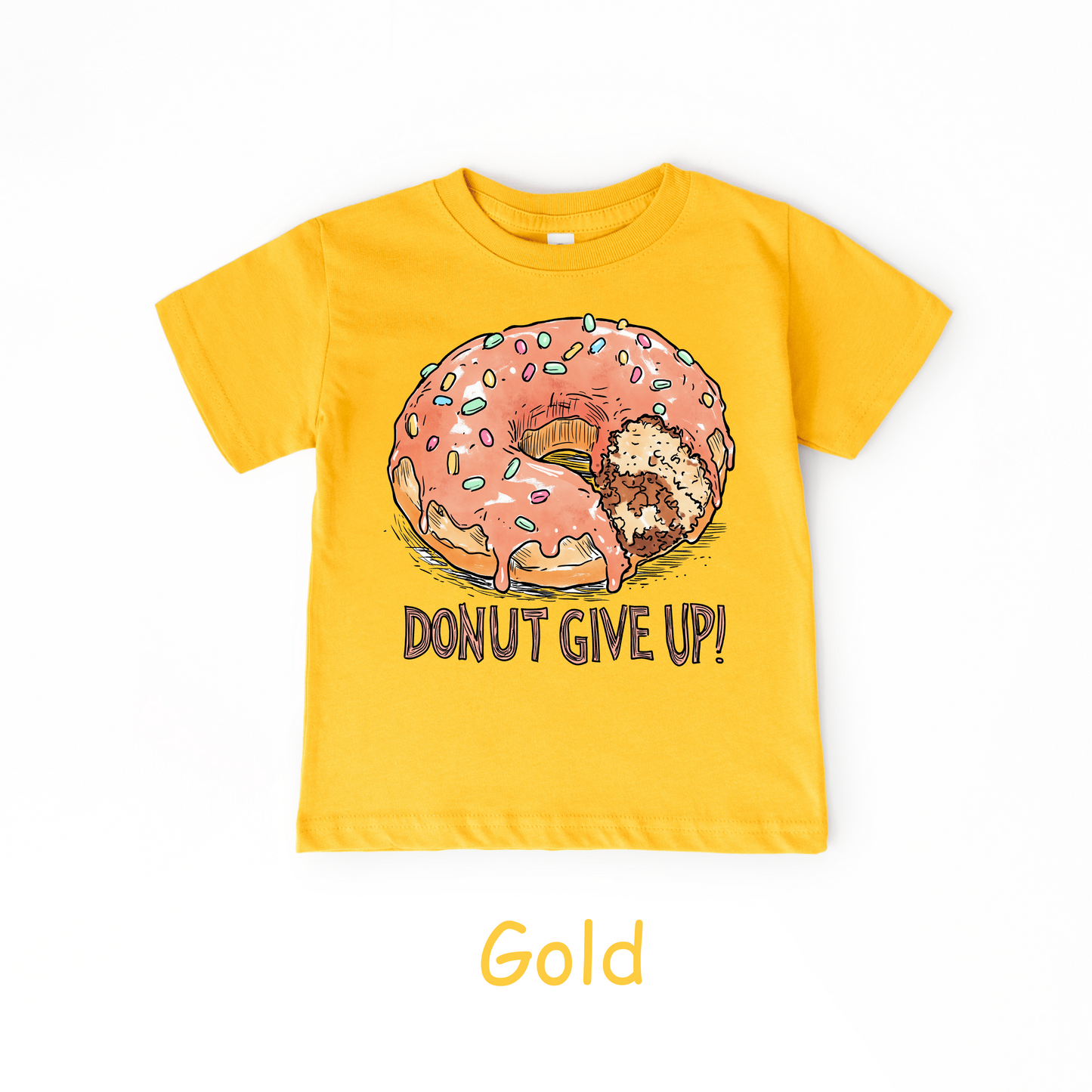 Donut Give Up! Kids T-Shirt – Fun Food Pun Tee