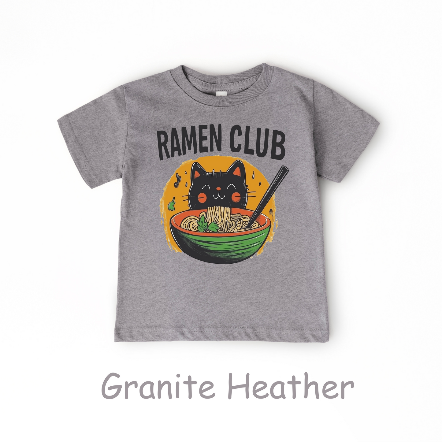 Ramen Club Kids T-Shirt – Slurping Cat in Noodle Bowl Tee