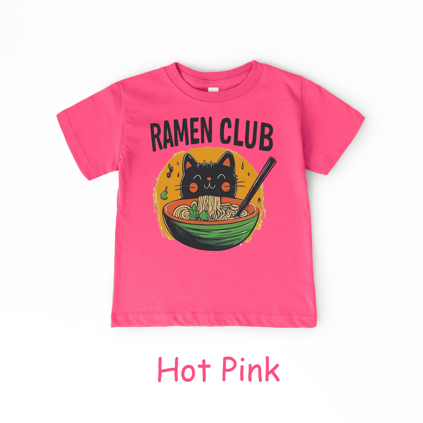 Ramen Club Kids T-Shirt – Slurping Cat in Noodle Bowl Tee