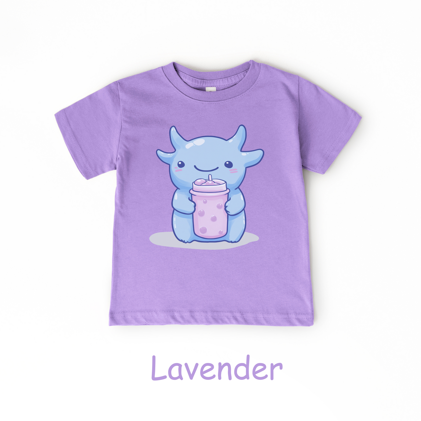 Kawaii Blue Monster Bubble Tea Kids T-Shirt – Cute Boba Toddler Tee