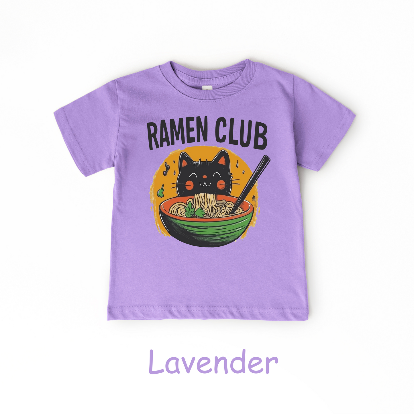 Ramen Club Kids T-Shirt – Slurping Cat in Noodle Bowl Tee