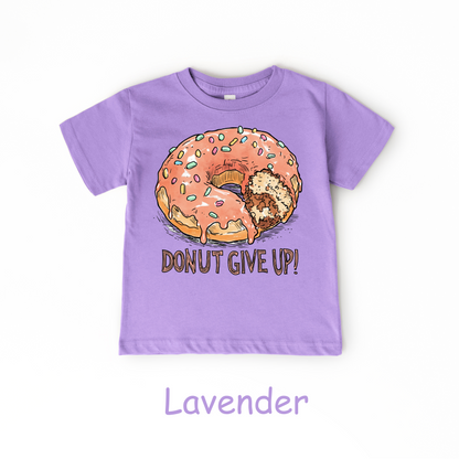 Donut Give Up! Kids T-Shirt – Fun Food Pun Tee