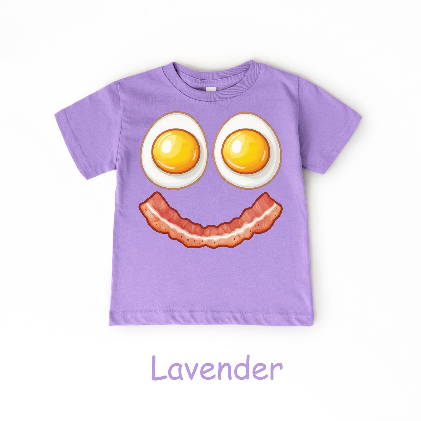 Smiley Breakfast Face Kids T-Shirt – Eggs & Bacon Design