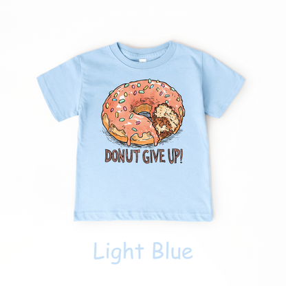 Donut Give Up! Kids T-Shirt – Fun Food Pun Tee