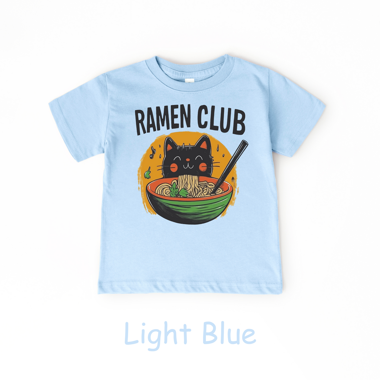 Ramen Club Kids T-Shirt – Slurping Cat in Noodle Bowl Tee