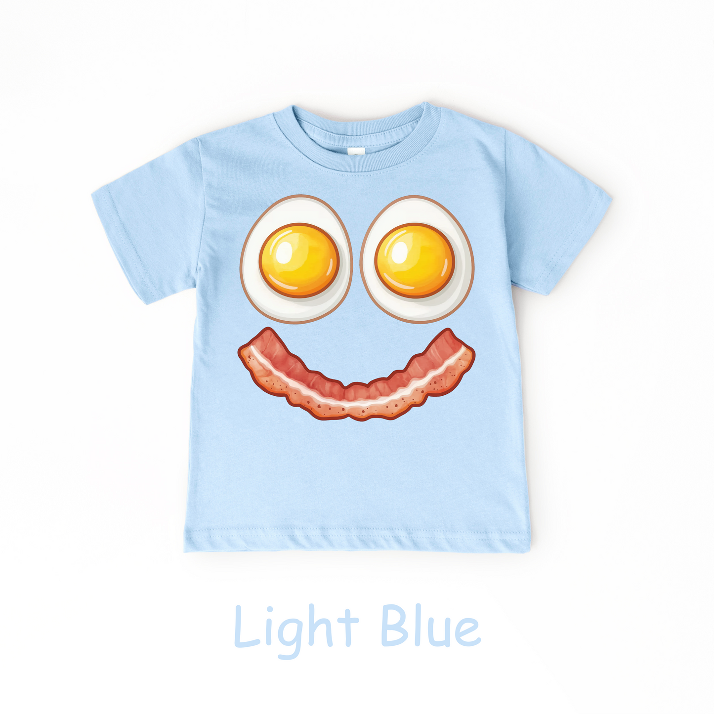 Smiley Breakfast Face Kids T-Shirt – Eggs & Bacon Design