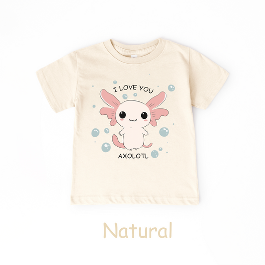 I Love You Axolotl Kids T-Shirt – Kawaii Animal Tee