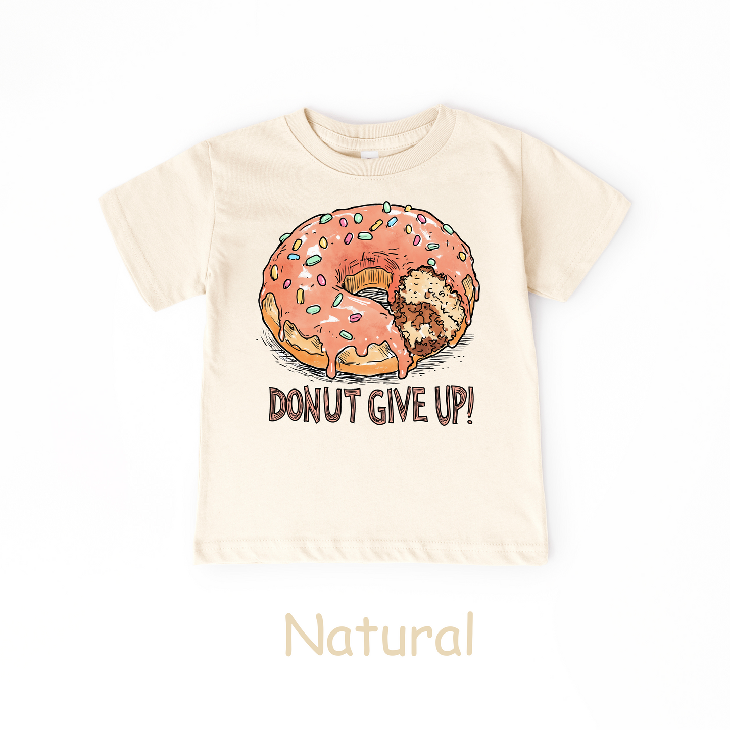 Donut Give Up! Kids T-Shirt – Fun Food Pun Tee