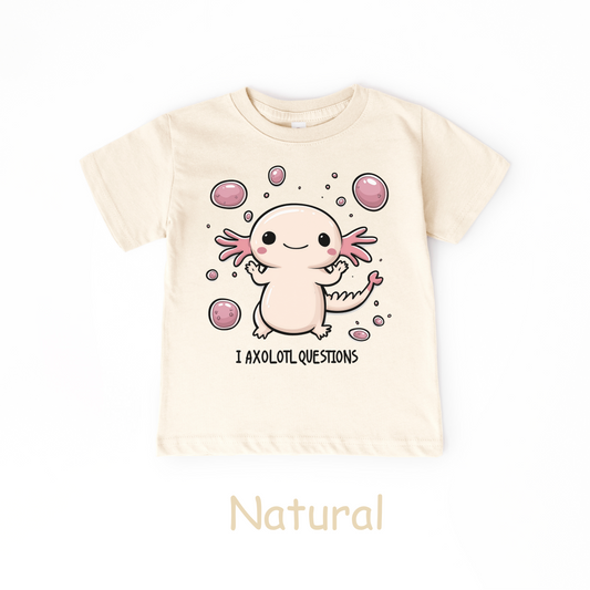 I Axolotl Questions Kids T-Shirt – Funny Kawaii Tee