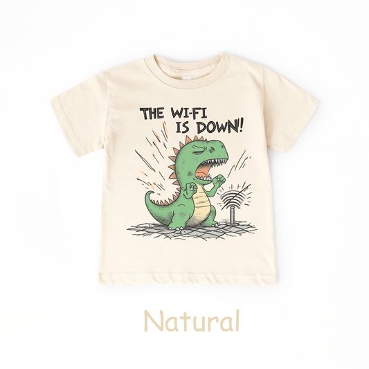 Funny Dinosaur Toddler Shirt – The Wi-Fi Is Down!