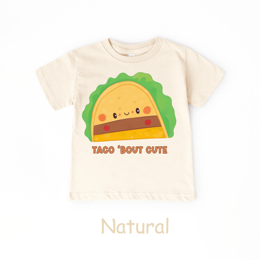 Taco ’Bout Cute Kids T-Shirt – Funny Kawaii Taco Design