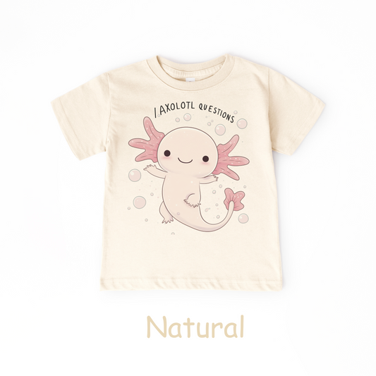 I Axolotl Questions Kids T-Shirt – Cute Aquatic Animal Pun
