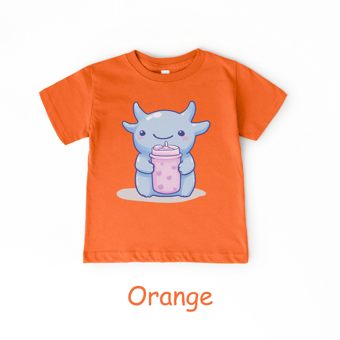 Kawaii Blue Monster Bubble Tea Kids T-Shirt – Cute Boba Toddler Tee