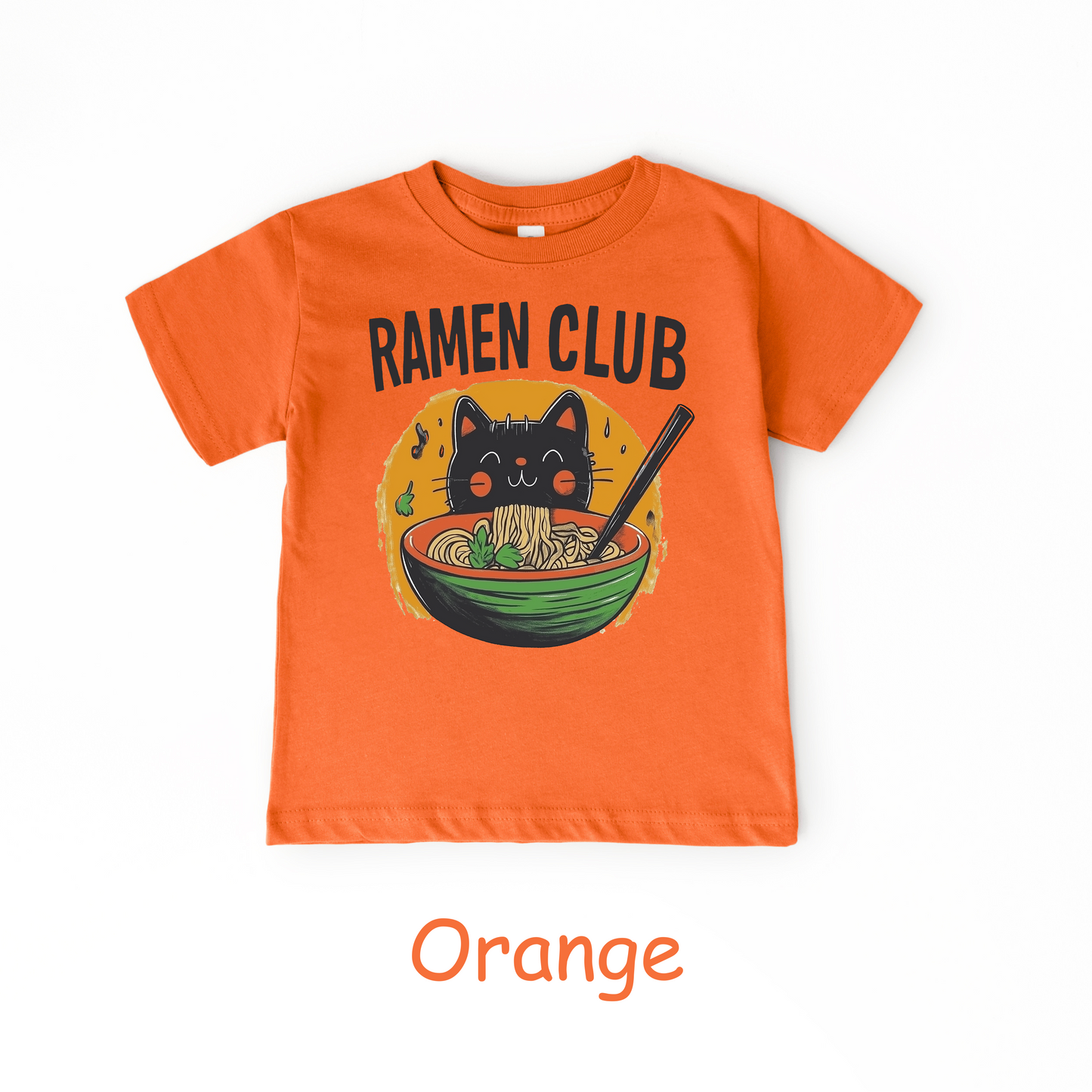 Ramen Club Kids T-Shirt – Slurping Cat in Noodle Bowl Tee