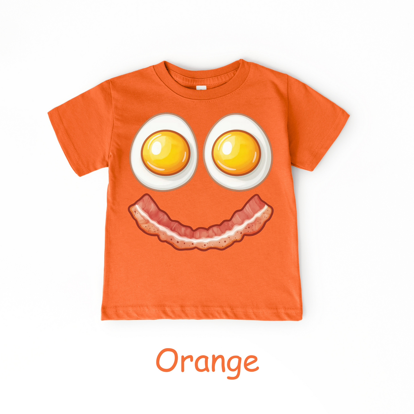 Smiley Breakfast Face Kids T-Shirt – Eggs & Bacon Design