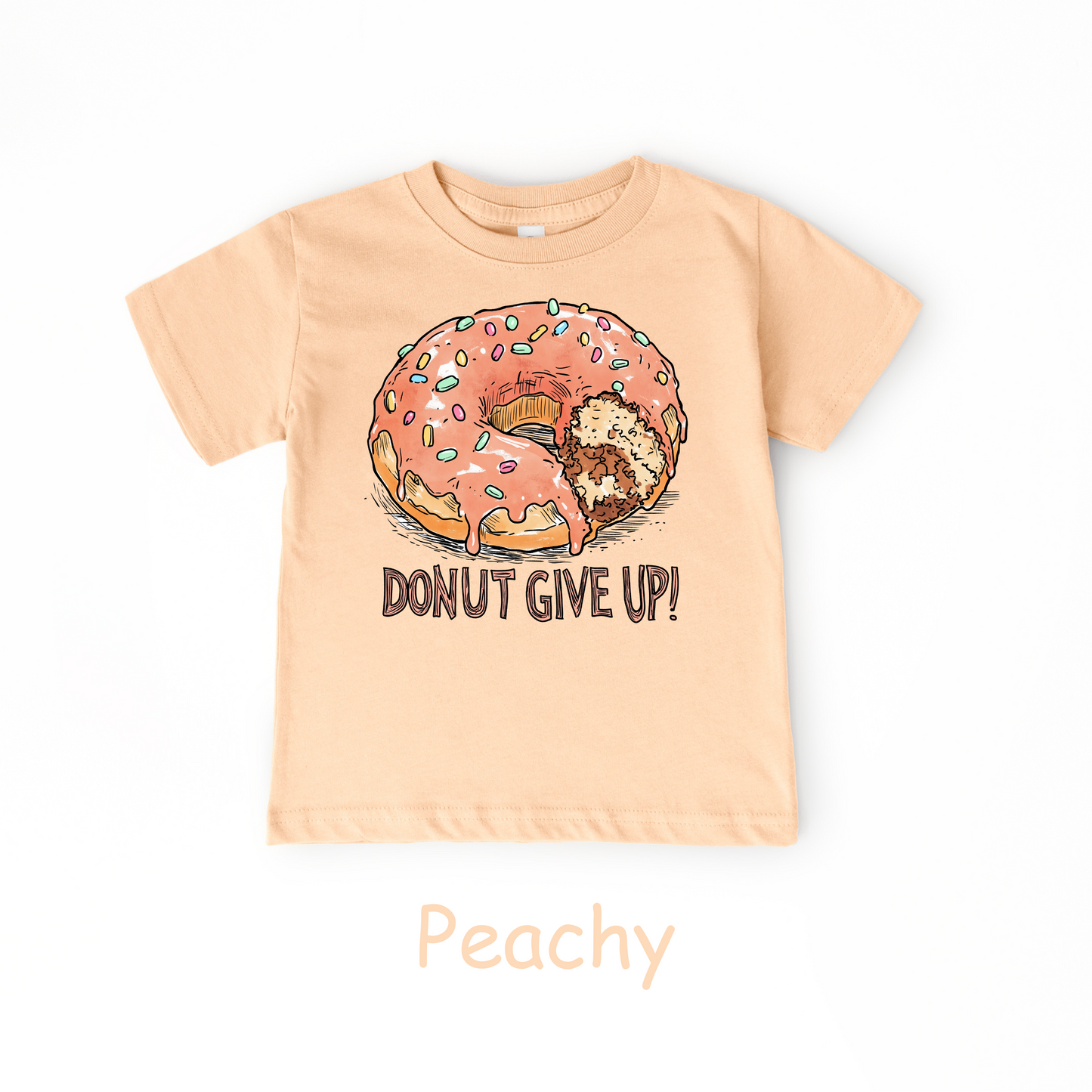 Donut Give Up! Kids T-Shirt – Fun Food Pun Tee