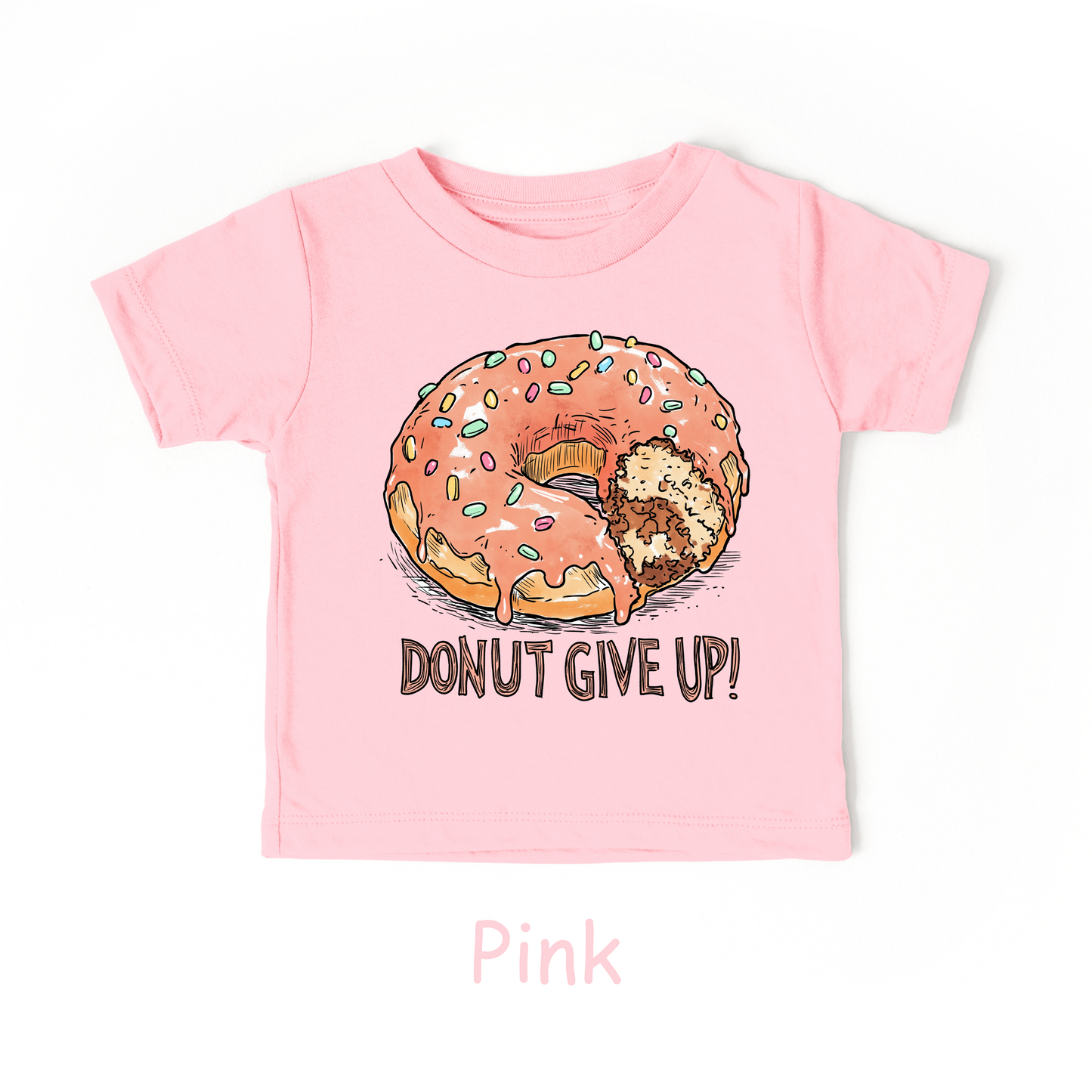 Donut Give Up! Kids T-Shirt – Fun Food Pun Tee