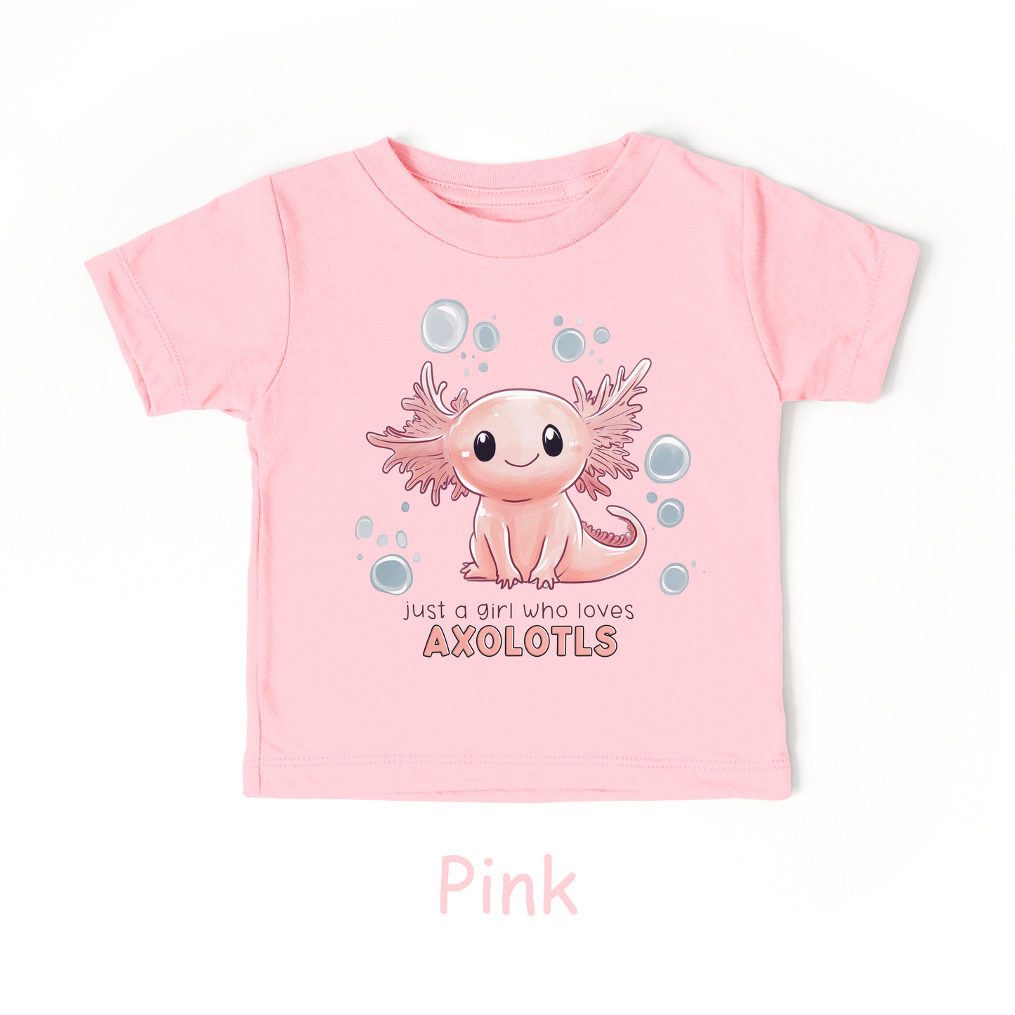 Just a Girl Who Loves Axolotls Kids T-Shirt – Cute Water Animal Tee