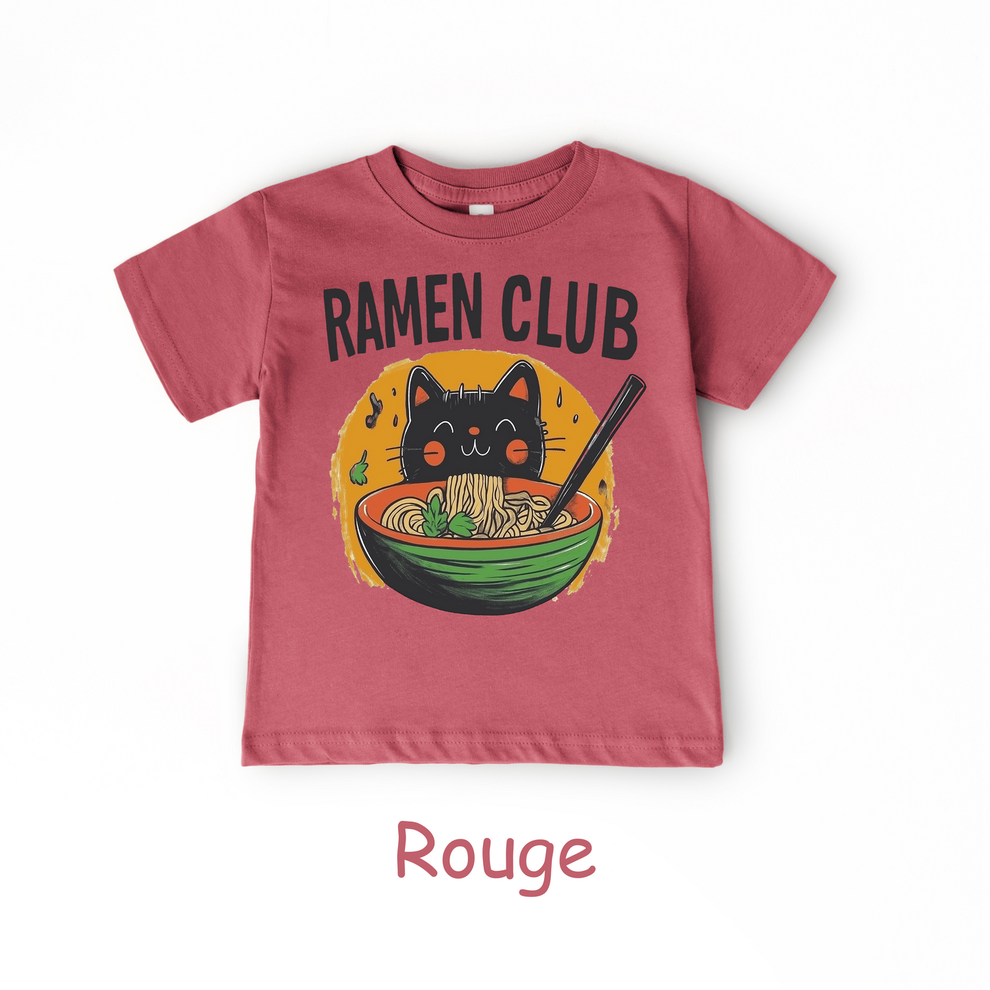Ramen Club Kids T-Shirt – Slurping Cat in Noodle Bowl Tee