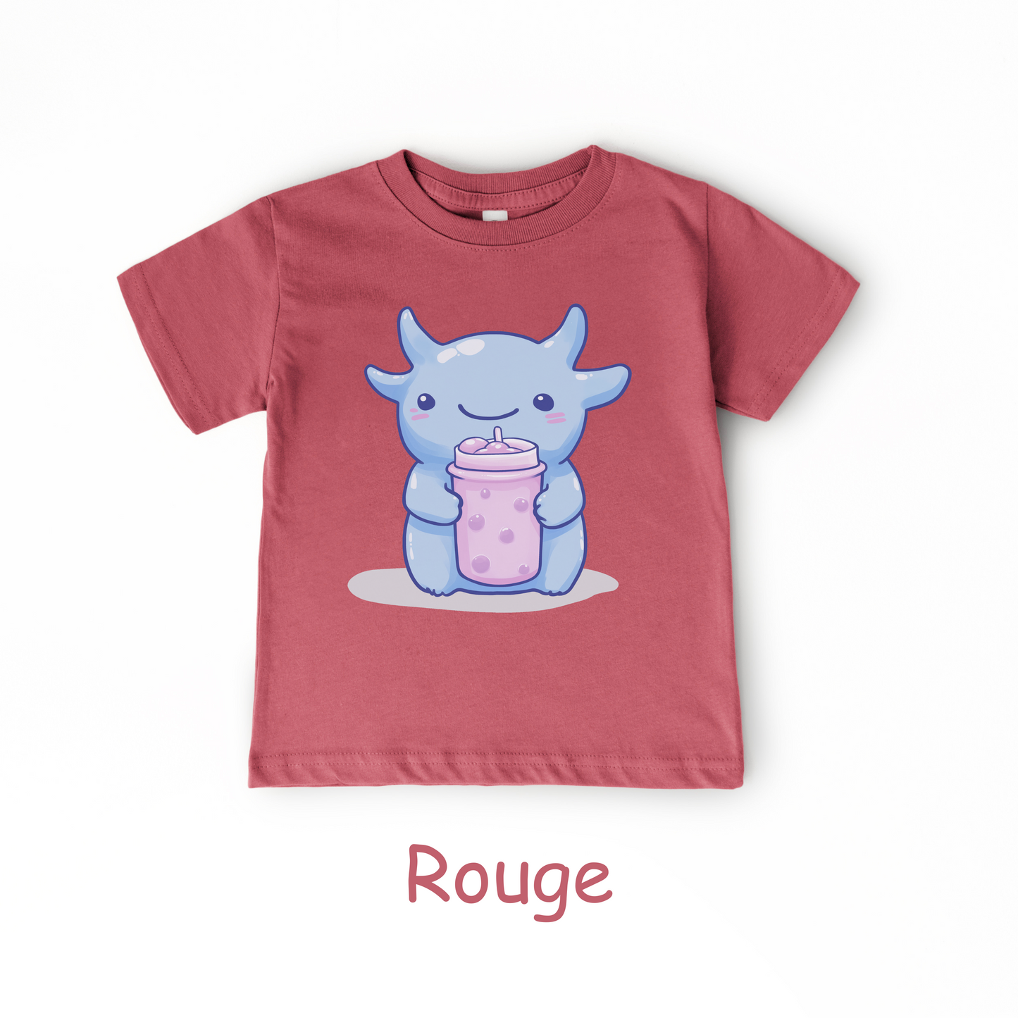 Kawaii Blue Monster Bubble Tea Kids T-Shirt – Cute Boba Toddler Tee