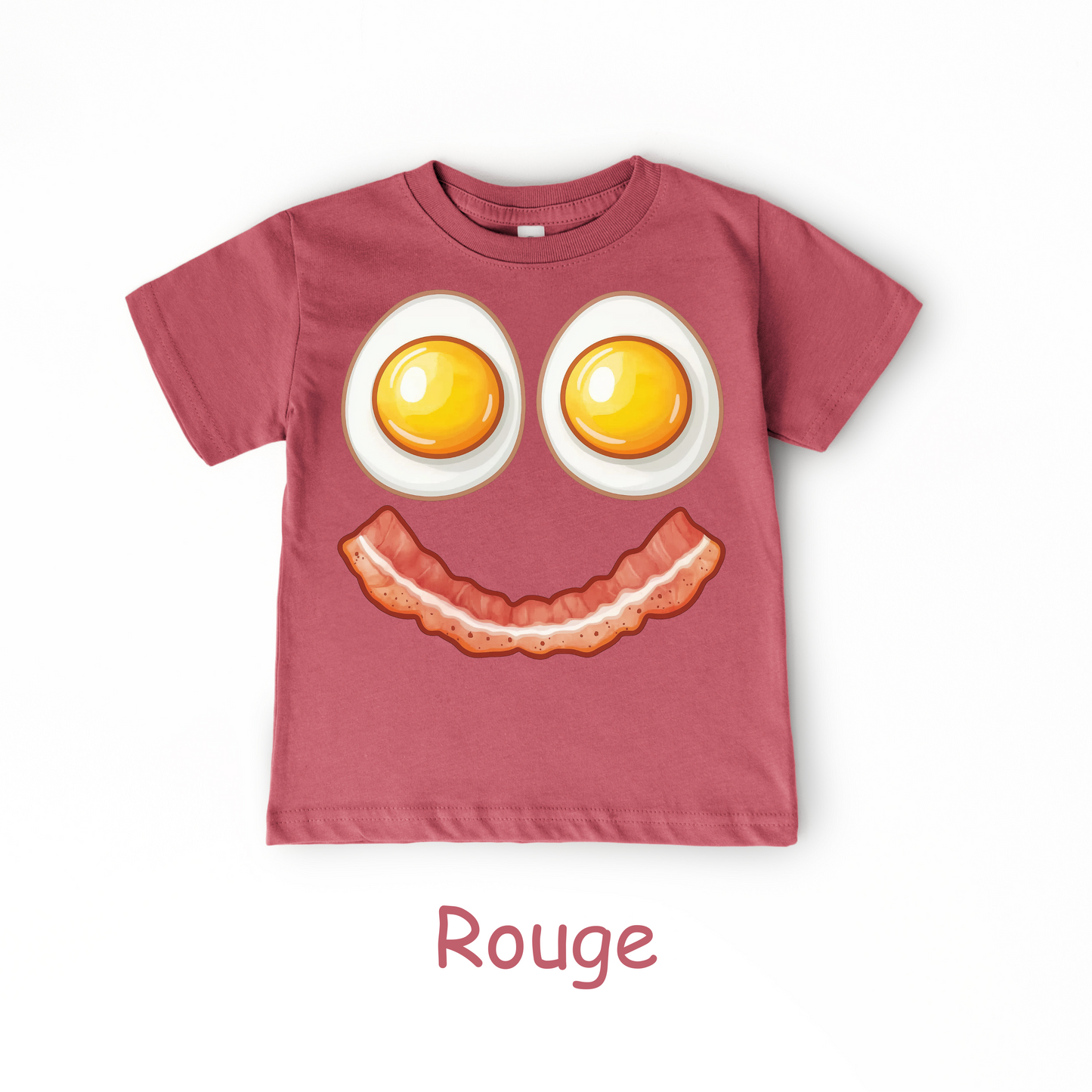 Smiley Breakfast Face Kids T-Shirt – Eggs & Bacon Design
