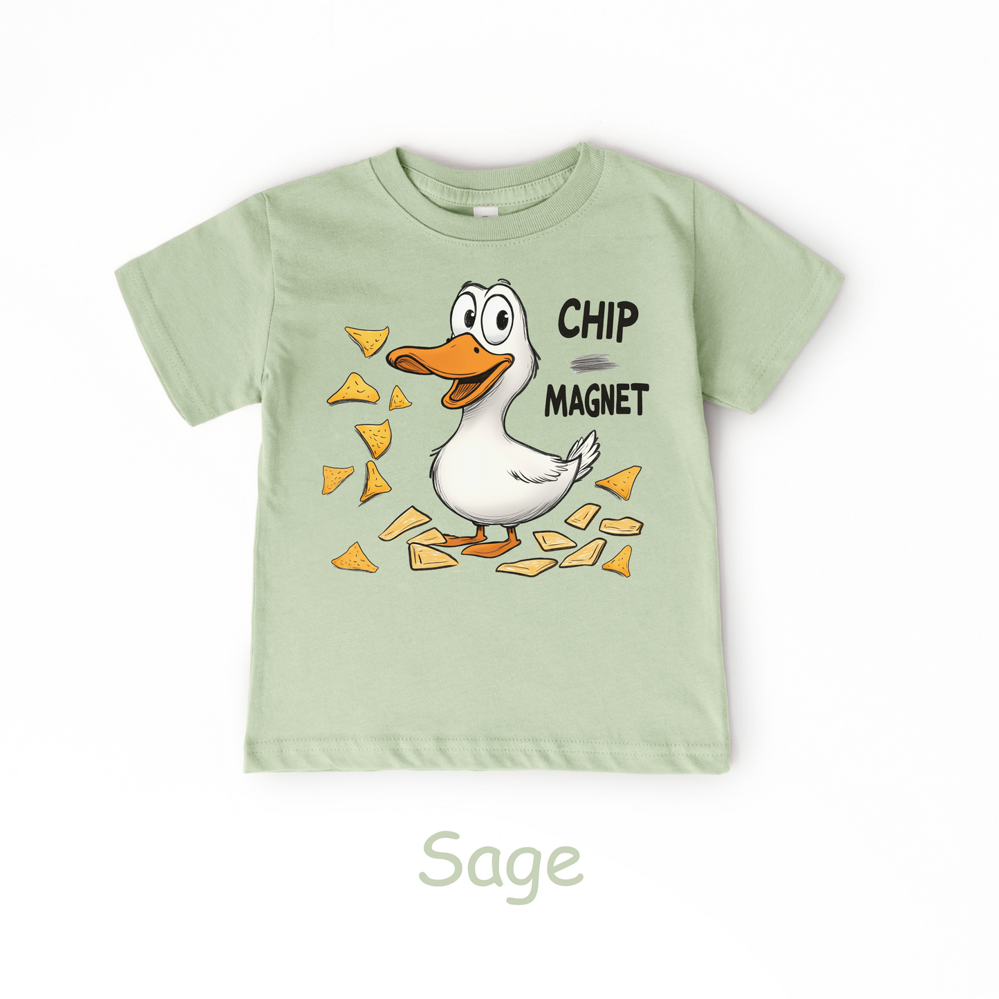 Chip Magnet Duck Toddler Tee – Funny Snack-Lover Shirt for Kids