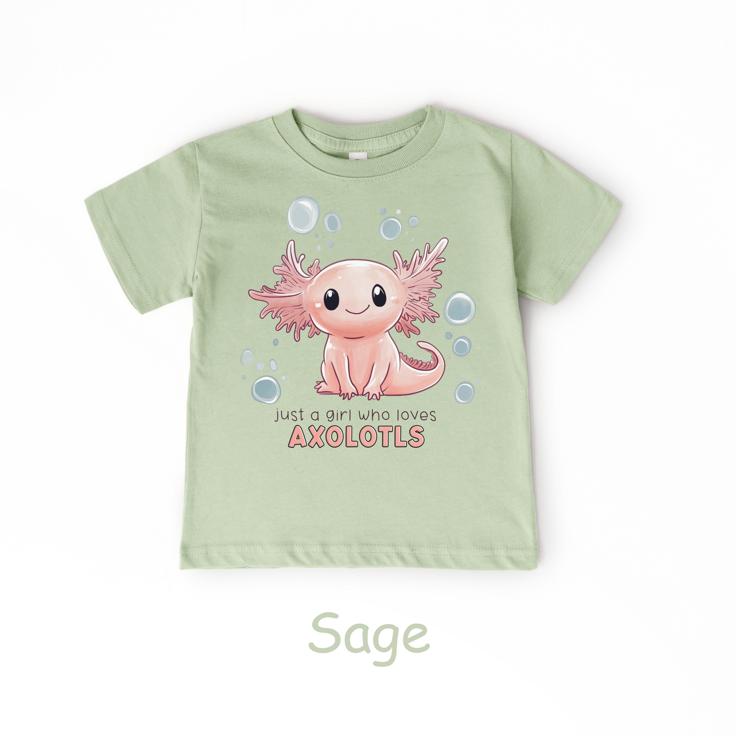 Just a Girl Who Loves Axolotls Kids T-Shirt – Cute Water Animal Tee