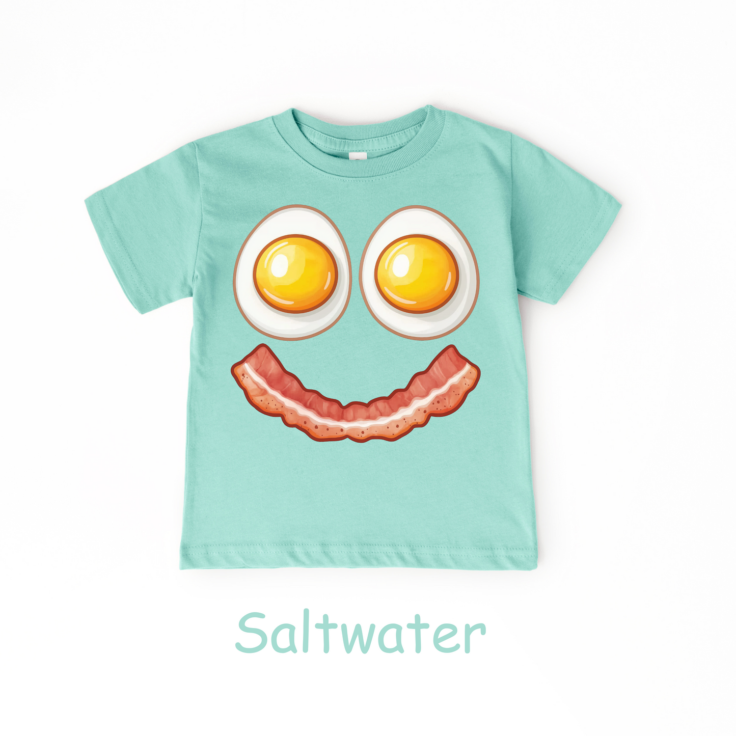 Smiley Breakfast Face Kids T-Shirt – Eggs & Bacon Design