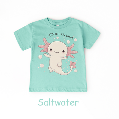 I Axolotl Questions Kids T-Shirt – Cute Aquatic Animal Pun