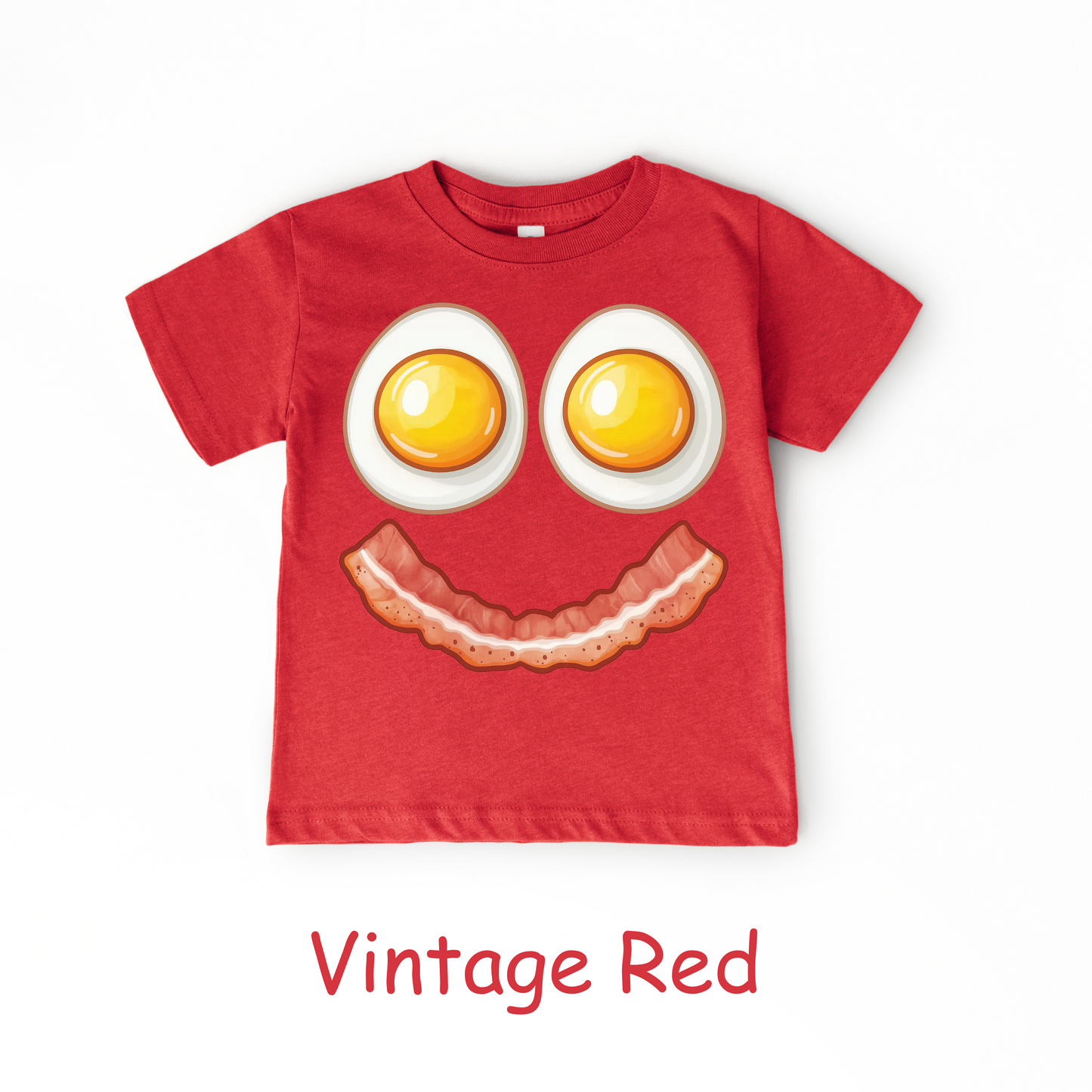 Smiley Breakfast Face Kids T-Shirt – Eggs & Bacon Design