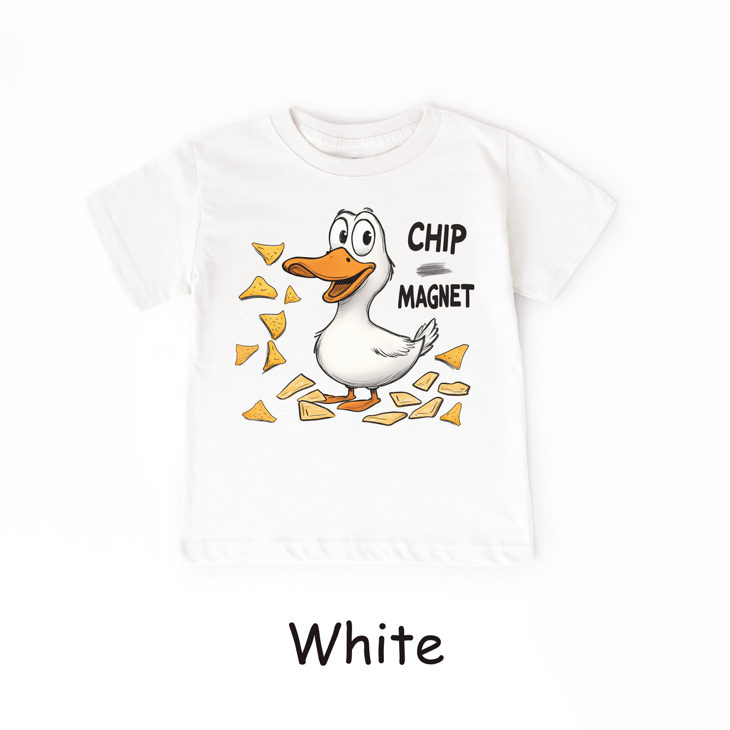 Chip Magnet Duck Toddler Tee – Funny Snack-Lover Shirt for Kids