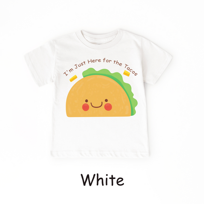 I'm Just Here for the Tacos Kids T-Shirt – Cute Food Humor Tee