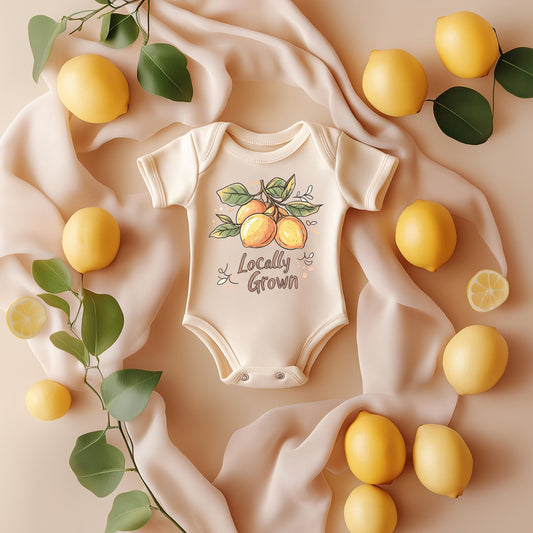 Locally Grown Lemon Onesie®-Funny Food Baby Shower Gift